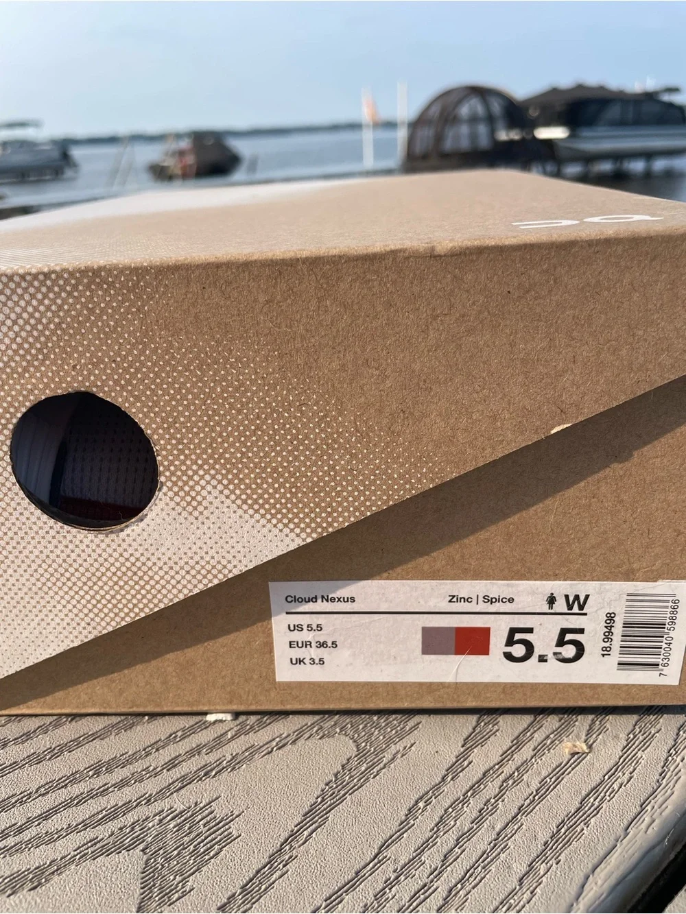 On Cloud Nexus Women’s Athletic Shoes in Light Gray with Rust Accents - NIB